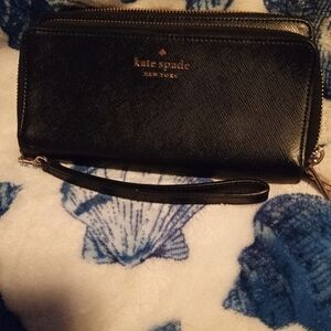 Kate Spade Black Leather Wristlet
